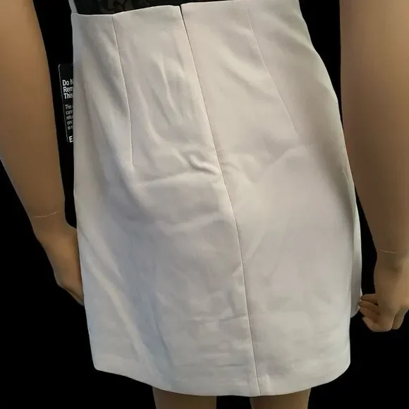 NWTS Pink Mini Dress Mock Neck Keyhole Sleeveless Sheath black lace Sz 0 Express - Picture 6 of 11